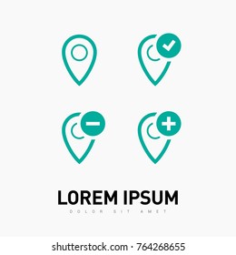 Location landmark line vector icon