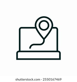 location laptop balloon icon vector sign