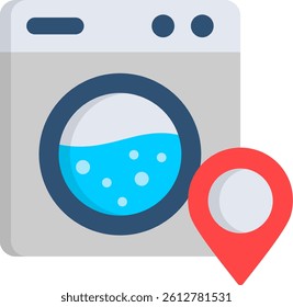Location Laundry Icon Flat Vector Illustration