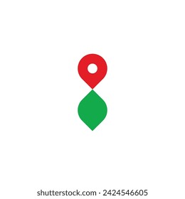 Localización y hoja símbolo geométrico simple logo vector