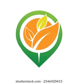 Plantilla de diseño de logotipo de hoja de ubicación