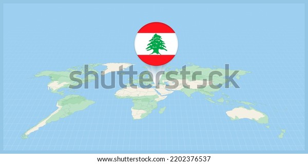Location Lebanon On World Map Marked Stock Vector Royalty Free Location Lebanon On World Map 600w 2202376537