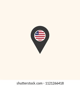 Location Liberia flag silhouette vector illustration
