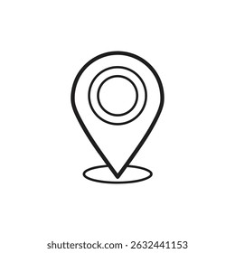  location line art on white background, map icon