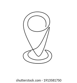 location Line Art vector illustration.Continuous line location design