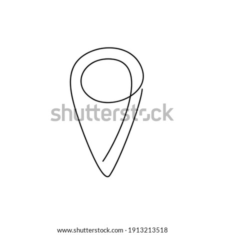 location Line Art vector illustration.Continuous line location design