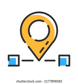 Icono de línea de ubicación en color. Logo del punto de mapa en color. Concepto de ilustración vectorial.