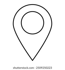 Location Line Icon. Contact Icon Editable Stroke Vector Illustration