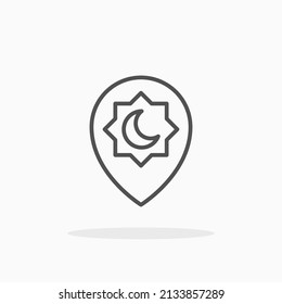 Location line icon. Editable stroke and pixel perfect. Can be used for digital product, presentation, print design and more.