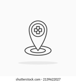 Location line icon. Editable stroke and pixel perfect.