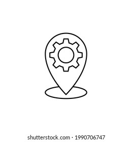 location Line Icon Isolated On White Background