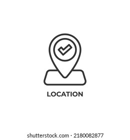 icono de la línea de ubicación. signo de estilo lineal para concepto móvil y diseño web. Icono de vector de contorno. Símbolo, ilustración del logotipo. Gráficos vectoriales