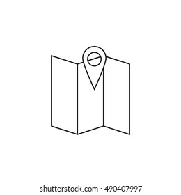 Location line icon, map outline vector logo illustration, linear pictogram isolated on white
