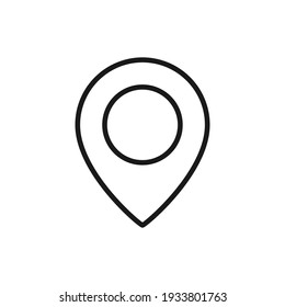 Location line icon. Map pin symbol. Pointer outline sign. Vector illustration isolated on white.