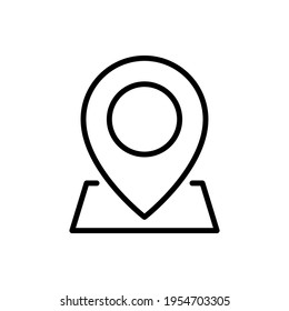 Location line icon. Map pin symbol. Pointer outline sign. Vector illustration isolated on white.