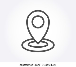 Location line icon. Map pointer sign. Quality design element. Classic style. Editable stroke. Vector