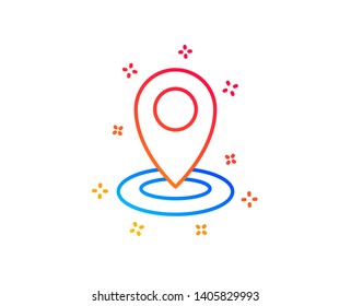 Location line icon. Map pointer sign. Gradient design elements. Linear location icon. Random shapes. Vector