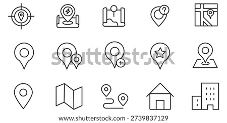 Location line icon. Minimal vector illustration with simple thin outline icons as map, pin, travel, gps, marker, globe, earth, destination and other business pictogram