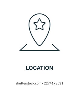 Location line icon. Monochrome simple Location outlineicon for templates, web design and infographics