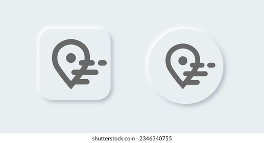 Location line icon in neomorphic design style. Pin pointer signs vector illustration.