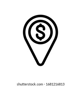 Location Line Icon On White Background