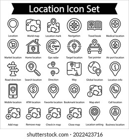 Location Line Icon Set, Line Icon Set