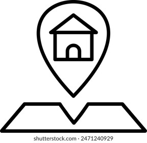 Location Line Icon Vector Design