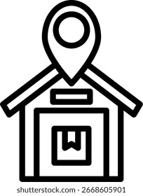 Design de vetor de ícone de linha de localização