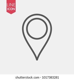 Location line icon vector. Pin map sign Isolated on white background. Pointer. Marker. Navigation map, gps, direction, place, compass, contact, search concept. Flat style for graphic design 