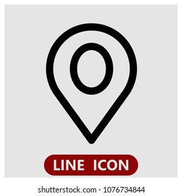 location line icon for web, flat vector icon.