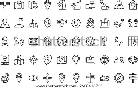 Location line icons High-Quality Vector Icons Collection with Editable Stroke. Ideal for Professional and Creative Projects