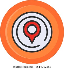 Location Line Red Filled Vector Icon Design