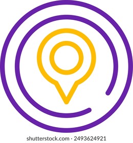 Location Line Two Color Vector Icon Design