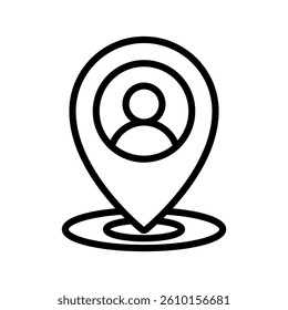 Location Line Vector Illustration On White Background.