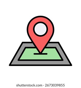Location lineal color icon vector illustration