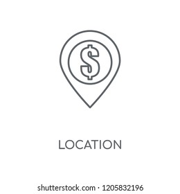 Location linear icon. Location concept stroke symbol design. Thin graphic elements vector illustration, outline pattern on a white background, eps 10.