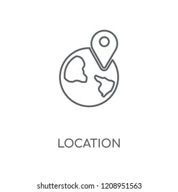 Location linear icon. Location concept stroke symbol design. Thin graphic elements vector illustration, outline pattern on a white background, eps 10.