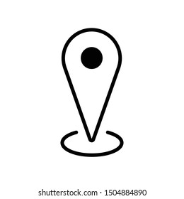 Location linear icon. Gps tracker symbol. Map pin outline.