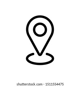 Location linear icon. Gps tracker symbol. Map pin outline.
