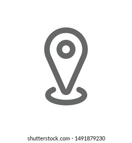 Location linear icon, map pin symbol. Gps marker symbol.