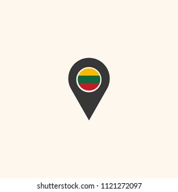 Location Lithuania flag silhouette vector illustration
