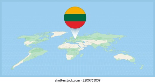 Location Lithuania On World Map Marked Stock Vector Royalty Free   Location Lithuania On World Map 260nw 2200763039 