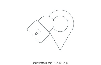 Location locked icon. Vector concept illustration for design.