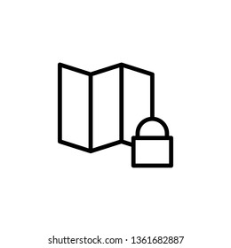 Location, locked, vector icon. Can be used for web and mobile. Navigation and map vector icon