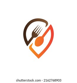 Location logo with cutlery design