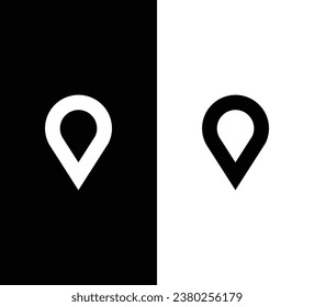 Location Logo Design. Black and White Logo. Usable for Business Logos. Flat Vector Logo Design Template