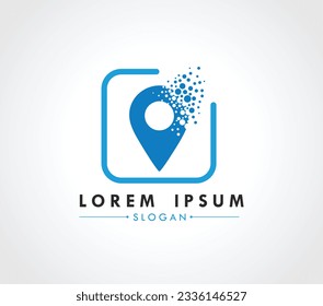 Konzept zur Verteilung des Location Logo Designs. Vektorgrafik