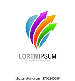 Location logo design , GPS icons and arrow logo template