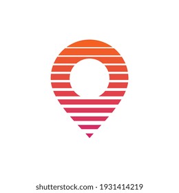 Location logo icon design, map pin symbol, gps pointer sign, vector illustration