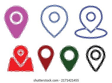 Design-Vorlage für Location-Logo, Symbol und Aufkleber